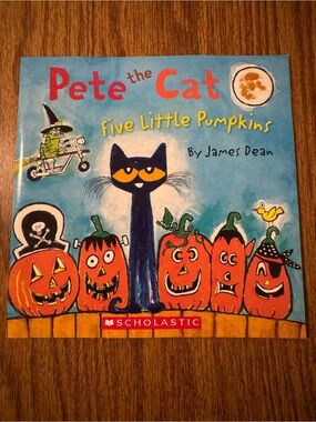 Pete the Cat Five Little Pumpkins Paperback Book by James Dean